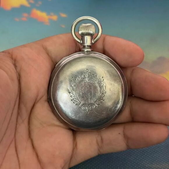 Vintage 1800s AWC Co Waltham Sterling Silver Pocket Watch Rare - Picture 4 of 6